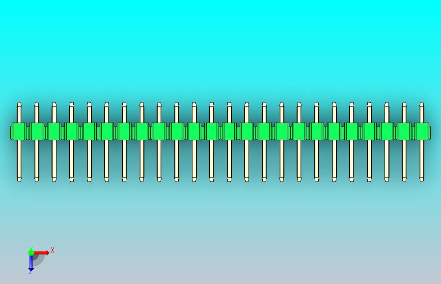 DS1021排针绿色3x24p 100mil类型1