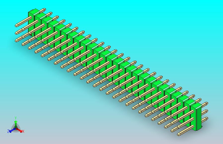 DS1021排针绿色3x26p 100mil类型1