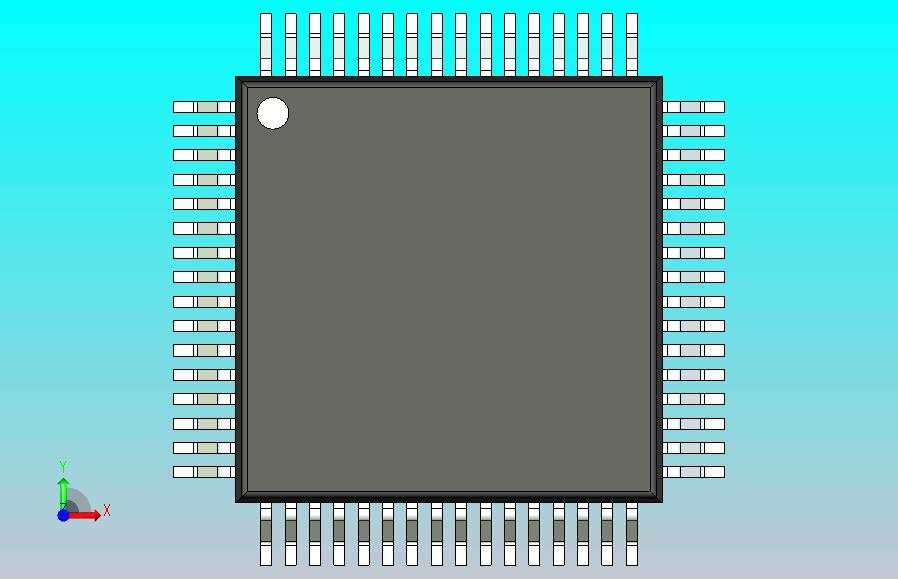 QFP 封装（四方扁平封装）QFP40P900X900X120-64N