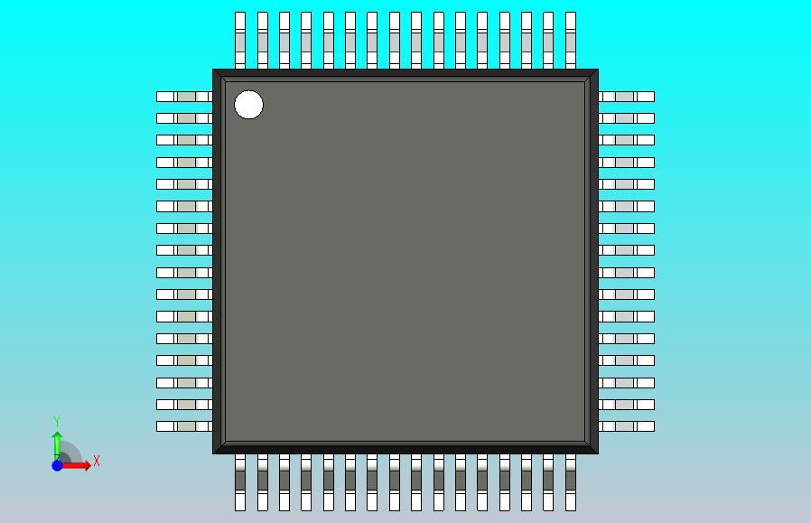 QFP 封装（四方扁平封装）QFP40P900X900X160-64N