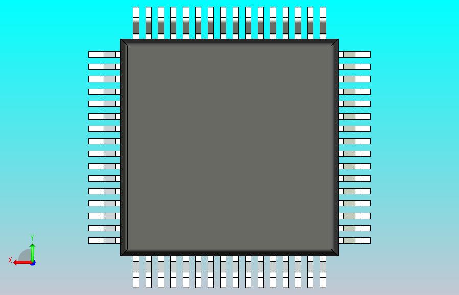 QFP 封装（四方扁平封装）QFP40P900X900X160-64N