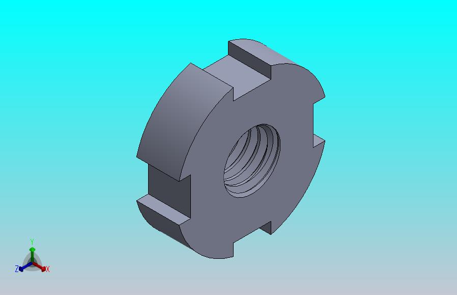 M6 SLOTTED ROUND NUT FOR HOOK SPANNER开槽圆螺母.SLDPRT