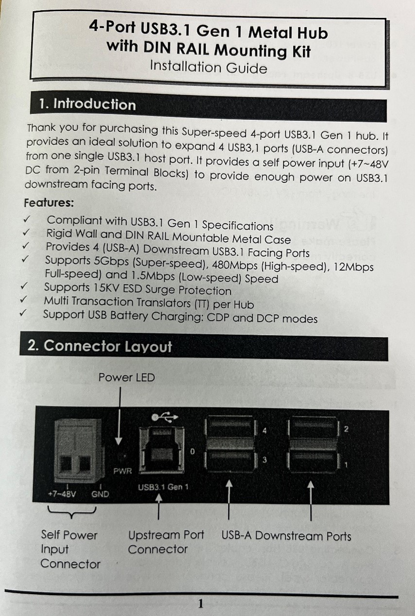 usb 4端口集线器