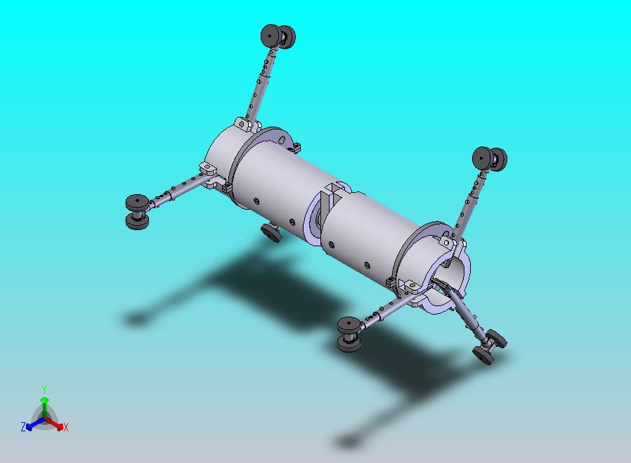 管道爬行器设计-轮式管道爬行机器人SW三维模型