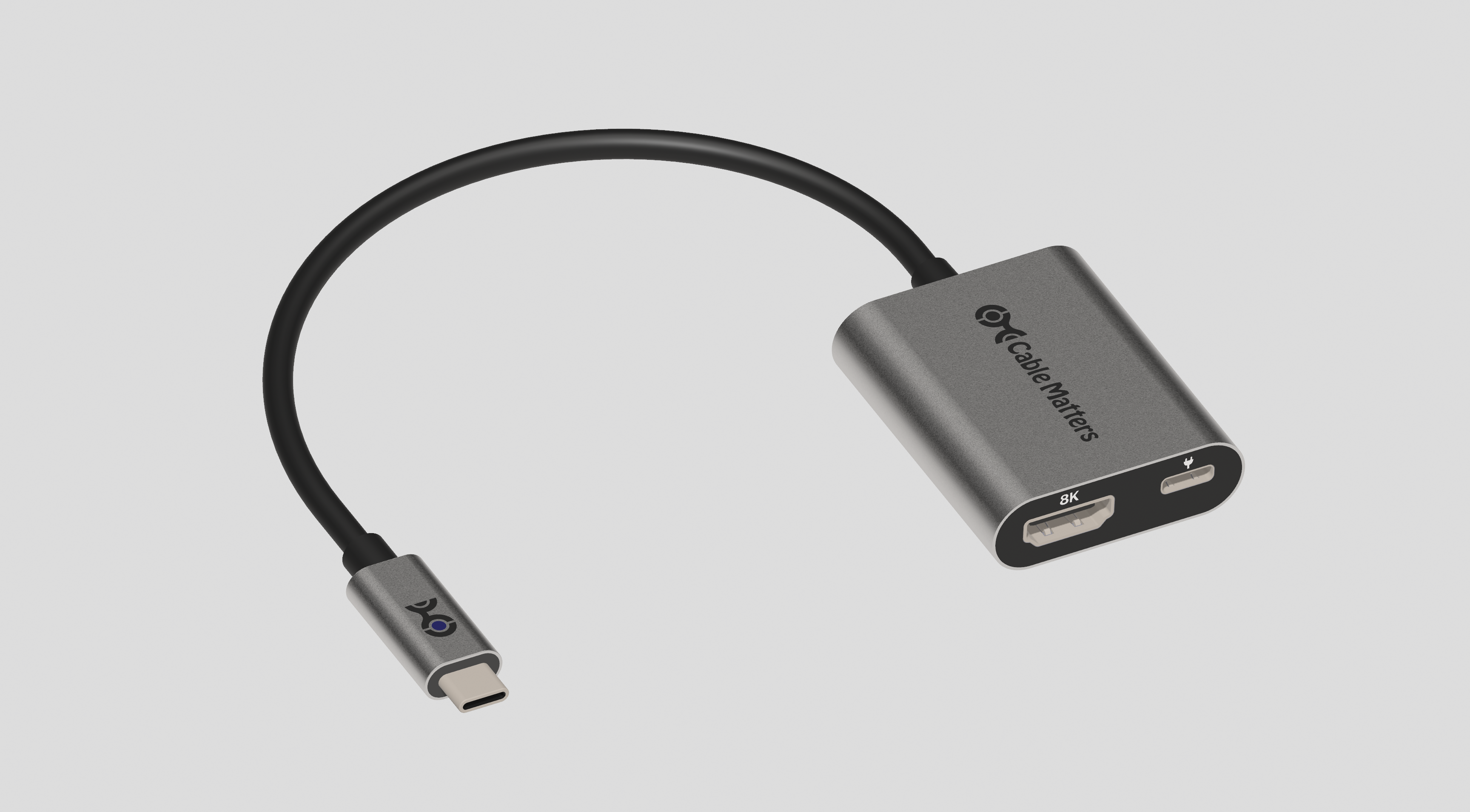 cable matters usb c转hdmi  适配器，带w充电