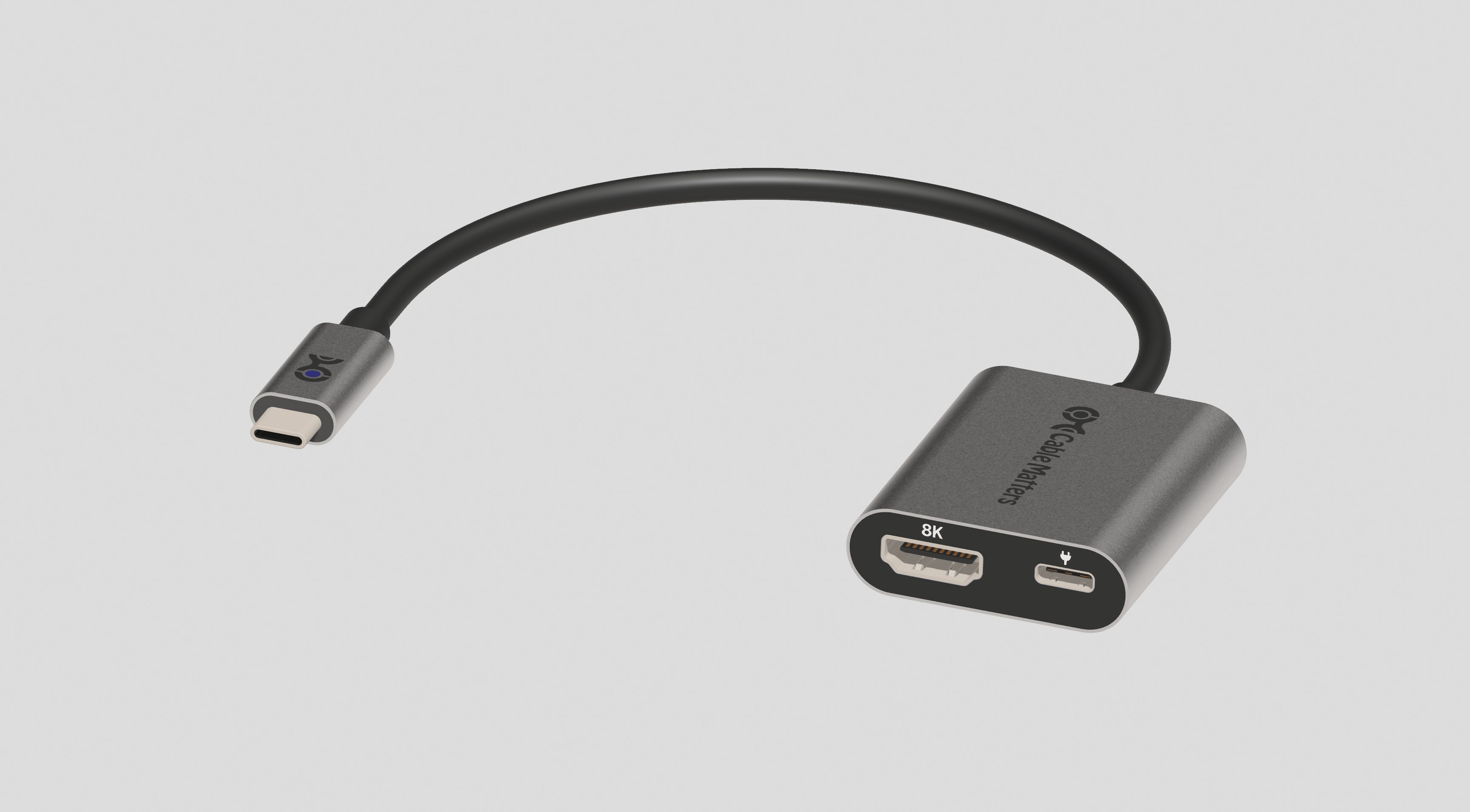 cable matters usb c转hdmi  适配器，带w充电