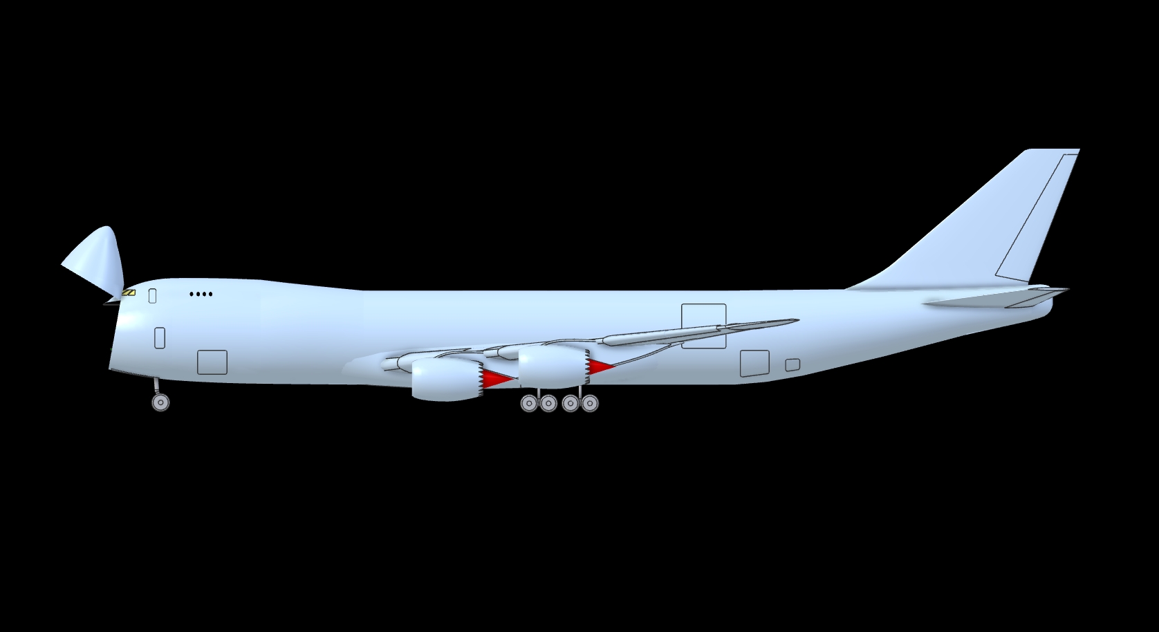 747-8F货机实体装配模型