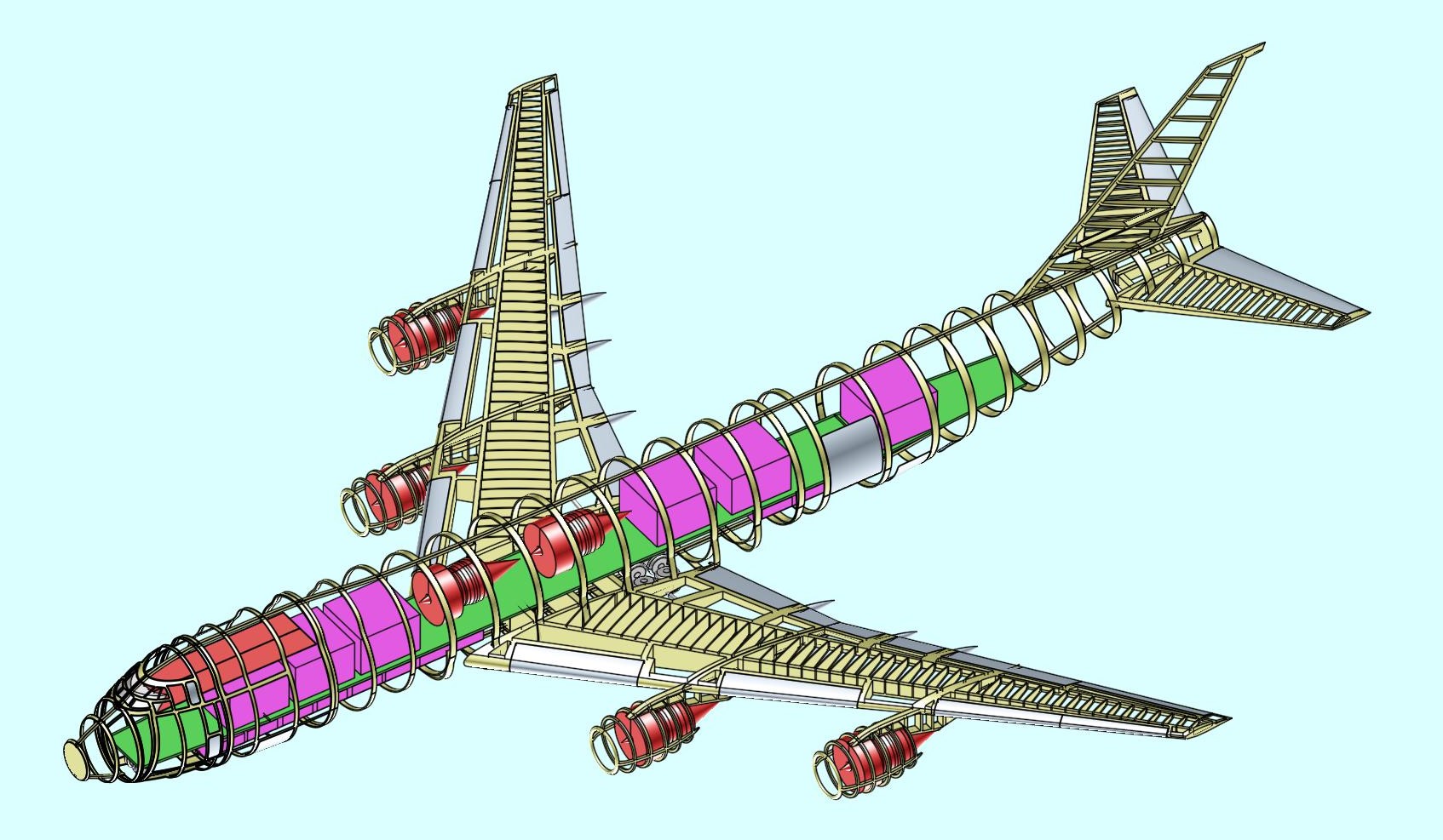 747-8F货机实体装配模型