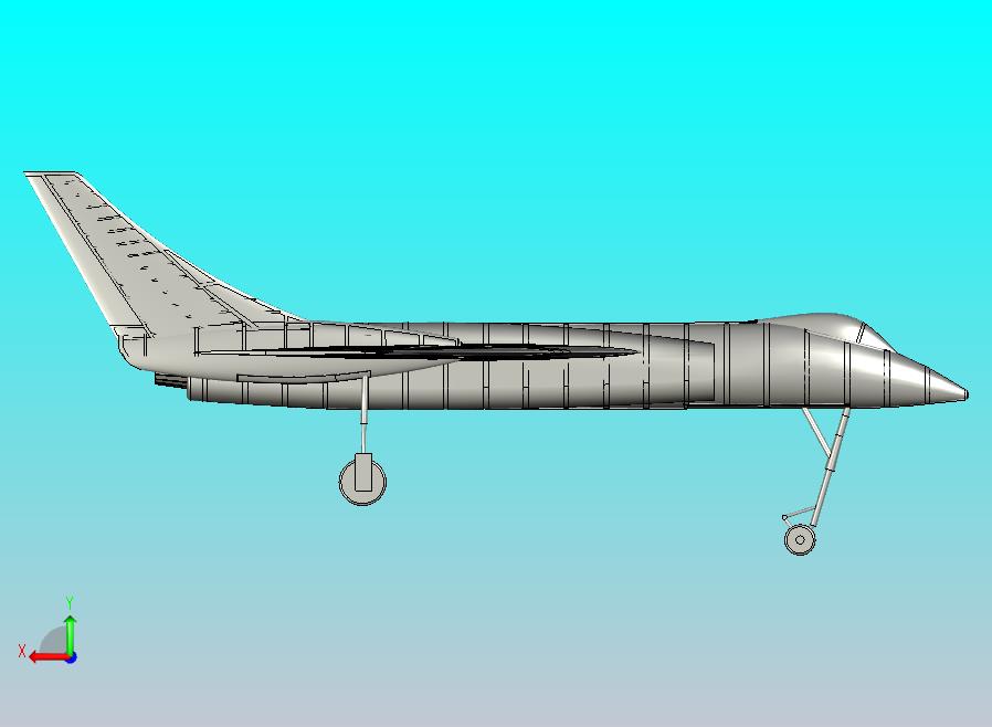 沃特F7U-3弯刀飞机实体装配模型(Alibre)