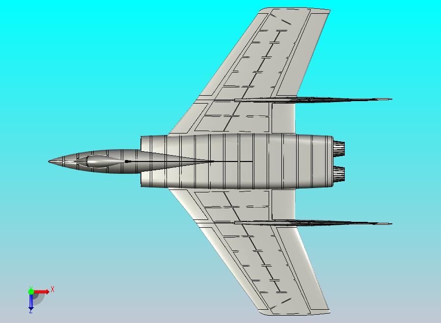 沃特F7U-3弯刀飞机实体装配模型(Alibre)