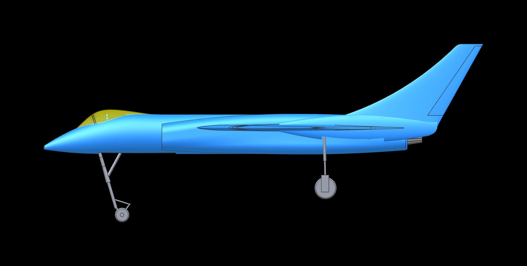 沃特F7U-3弯刀飞机实体装配模型(Alibre)