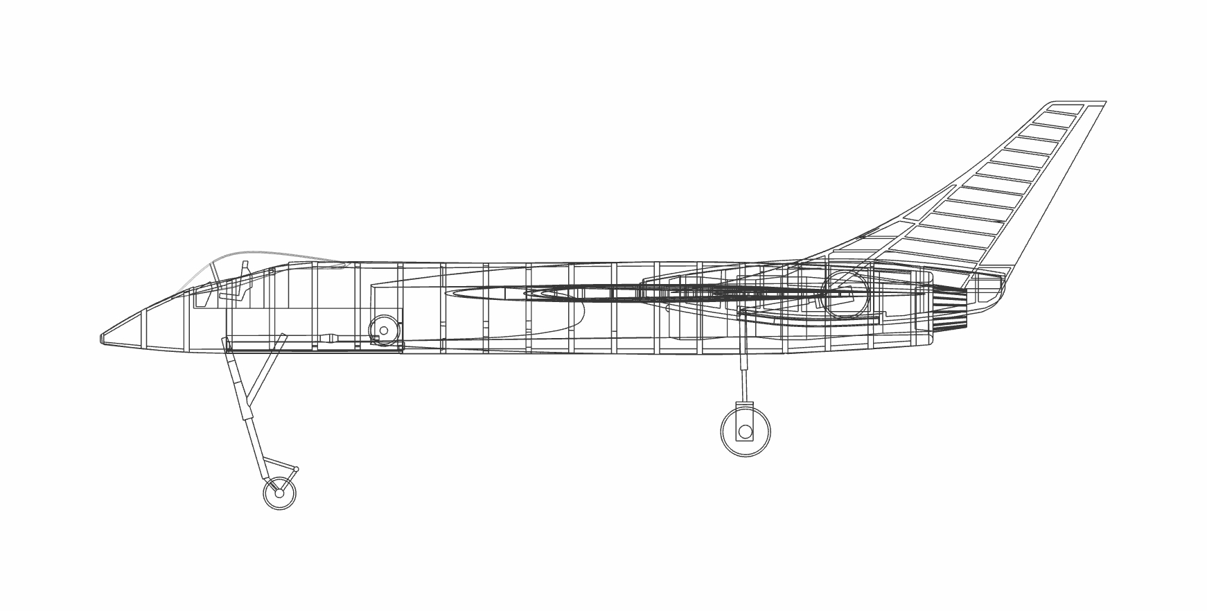 沃特F7U-3弯刀飞机实体装配模型(Alibre)