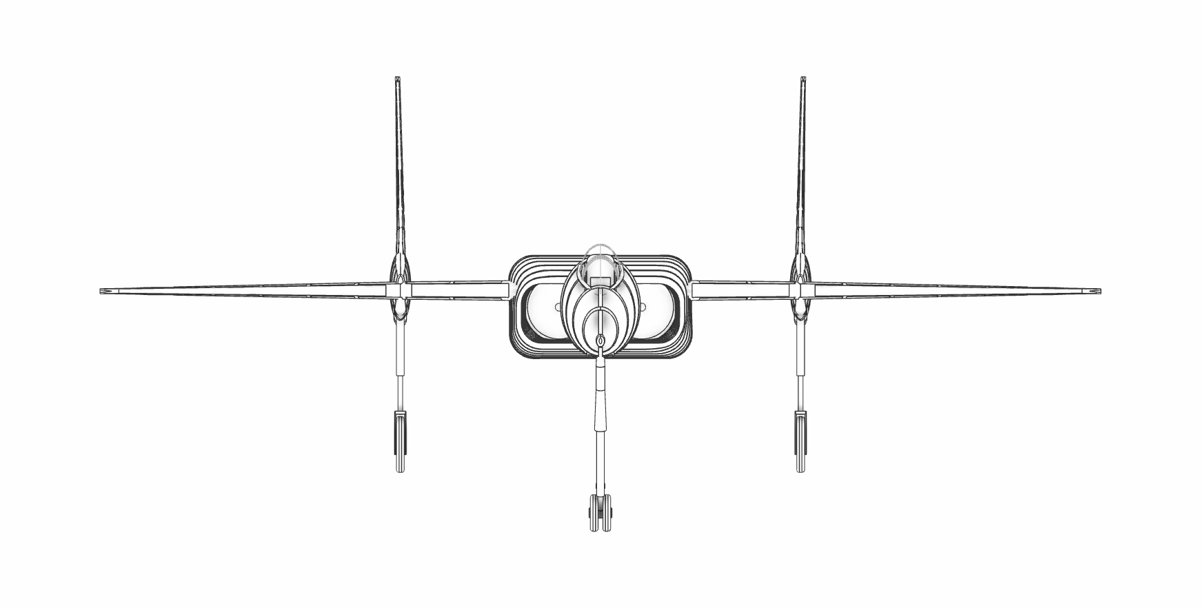 沃特F7U-3弯刀飞机实体装配模型(Alibre)