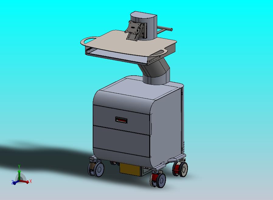 医用推车3D数模图纸 Solidworks设计