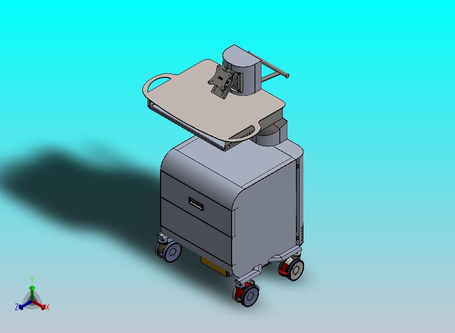 医用推车3D数模图纸 Solidworks设计