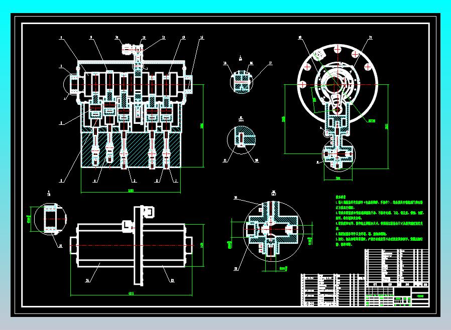 五缸柱塞泵CAD