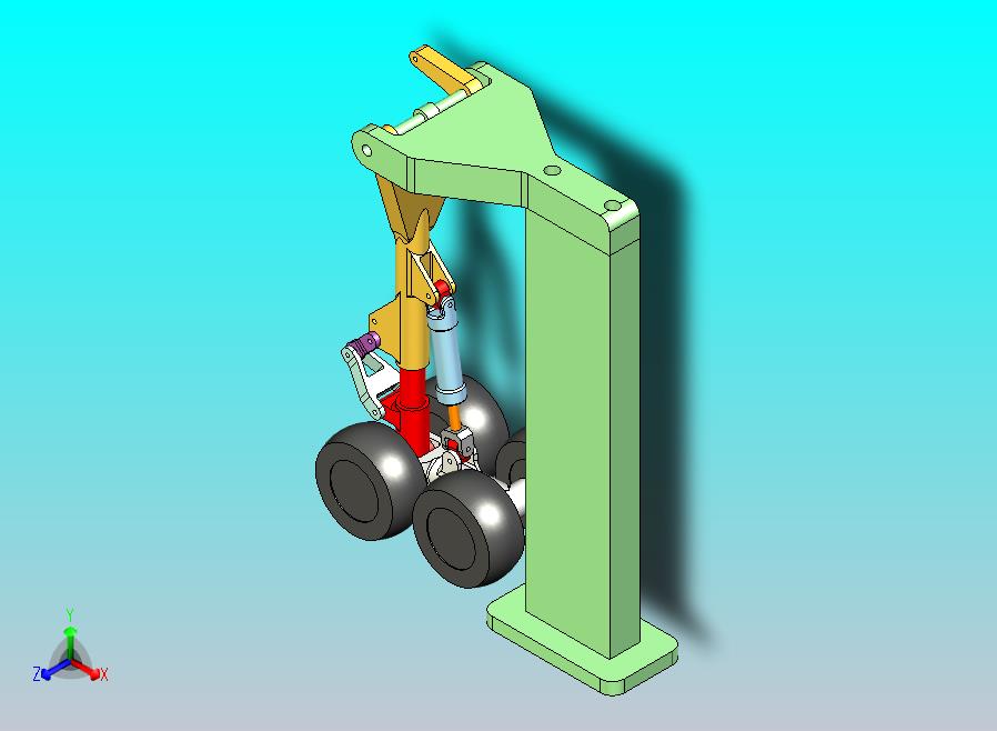 轰炸机起落架简易结构3D图纸 STEP格式