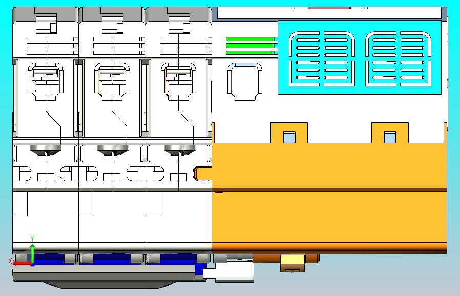 NB1L-63 3P剩余电流动作断路器三维模型202307