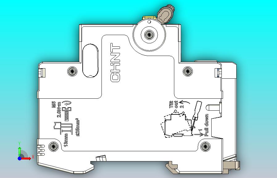 NB5LE-63_B 1P&N剩余电流动作断路器三维模型202208