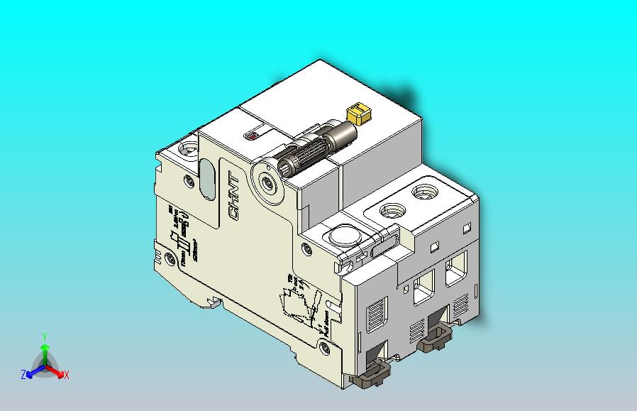 NB5LE-63_B 1P&N剩余电流动作断路器三维模型202208