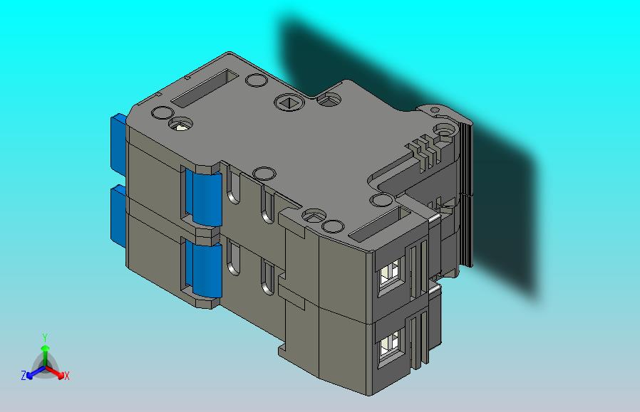 NRT28-63 2P熔断器支持件-底座三维模型 202012