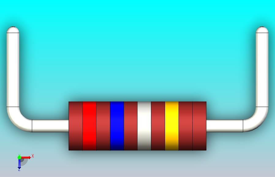 电阻器碳膜1-4W。尺寸体长7毫米，直径2.5毫米。引线直径0.65毫米