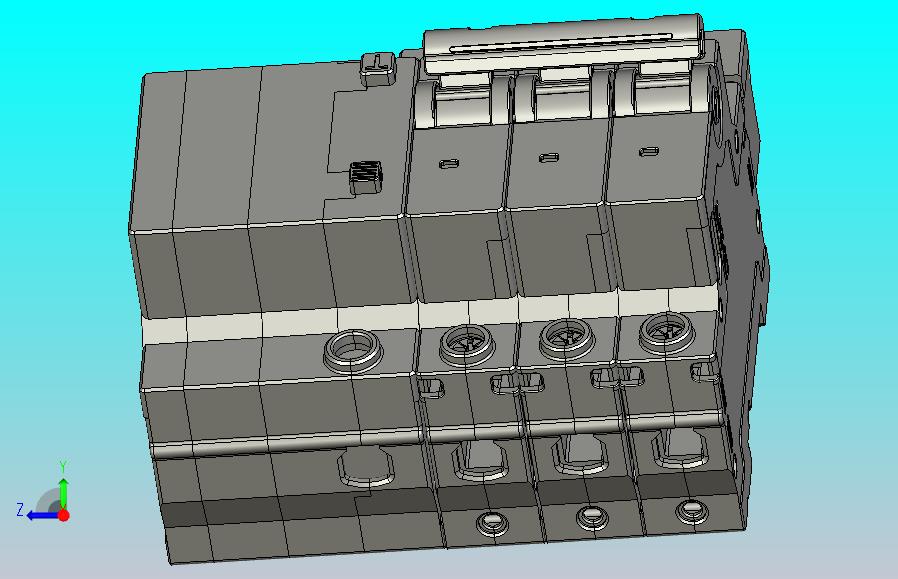 NBPLE-63 3P剩余电流动作断路器三维模型202010