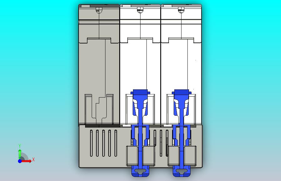 NBPLE-125 2P剩余电流动作断路器三维模型202202
