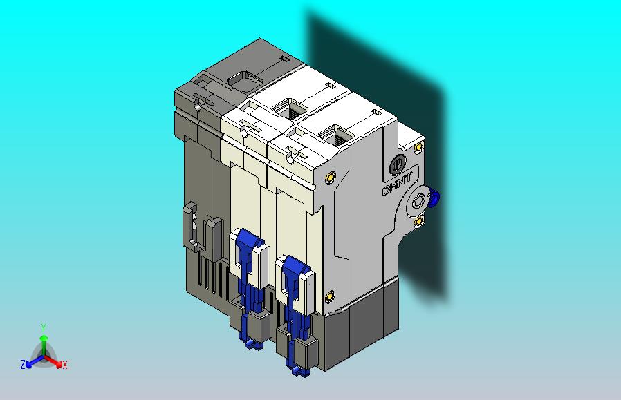 NBPLE-125 2P剩余电流动作断路器三维模型202202