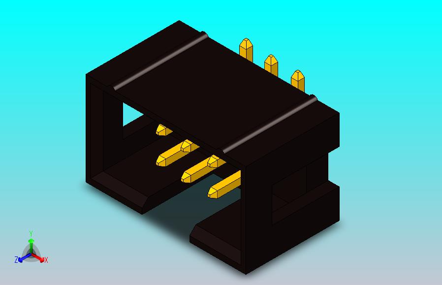 盒式接头2x3引脚间距2.54毫米SMD直