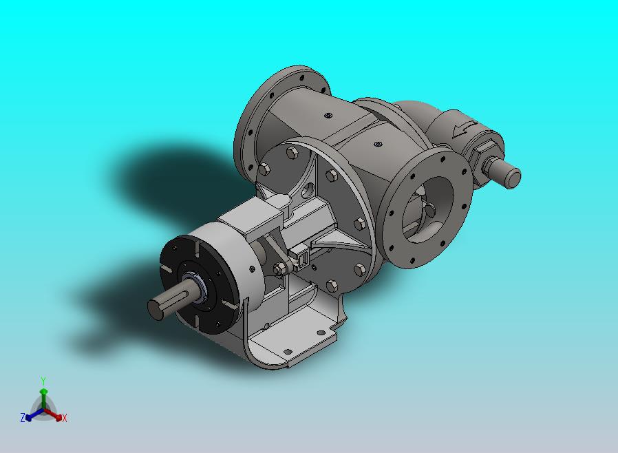 6X6内啮合齿轮泵3D数模图纸 Solidworks设计