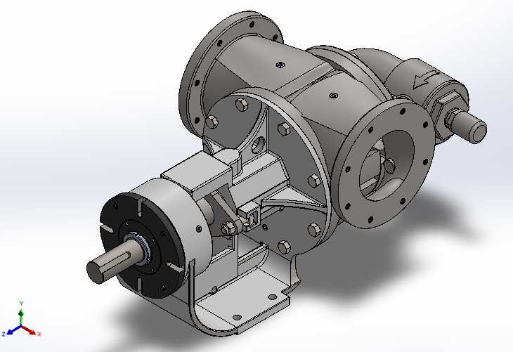 6X6内啮合齿轮泵3D数模图纸 Solidworks设计