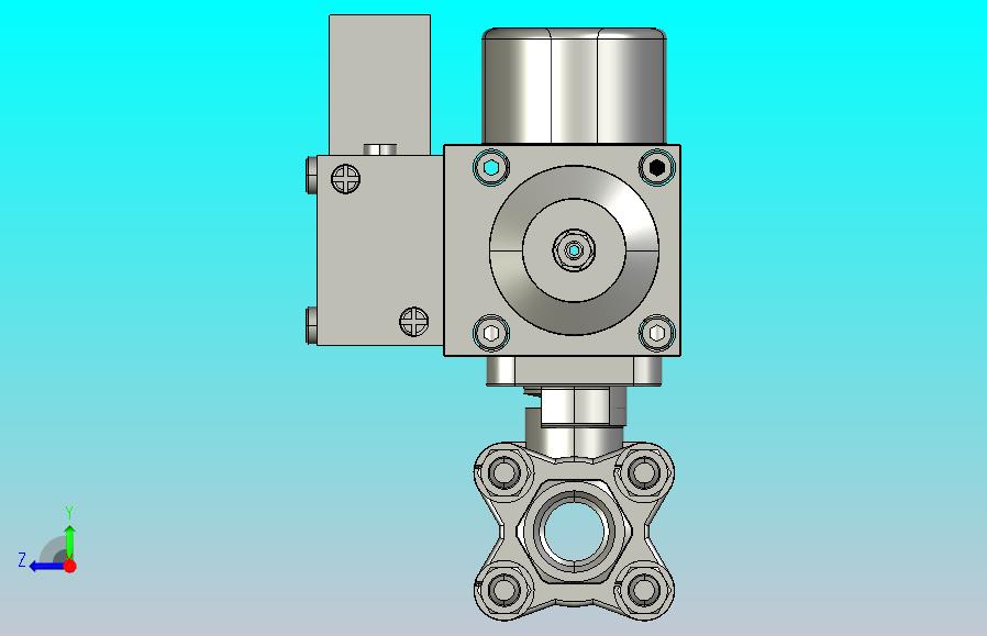 使用3pc 2025N不锈钢球阀和Max-Air MT04双作用气动致动器和SV61电磁阀的Max-Air致动组件