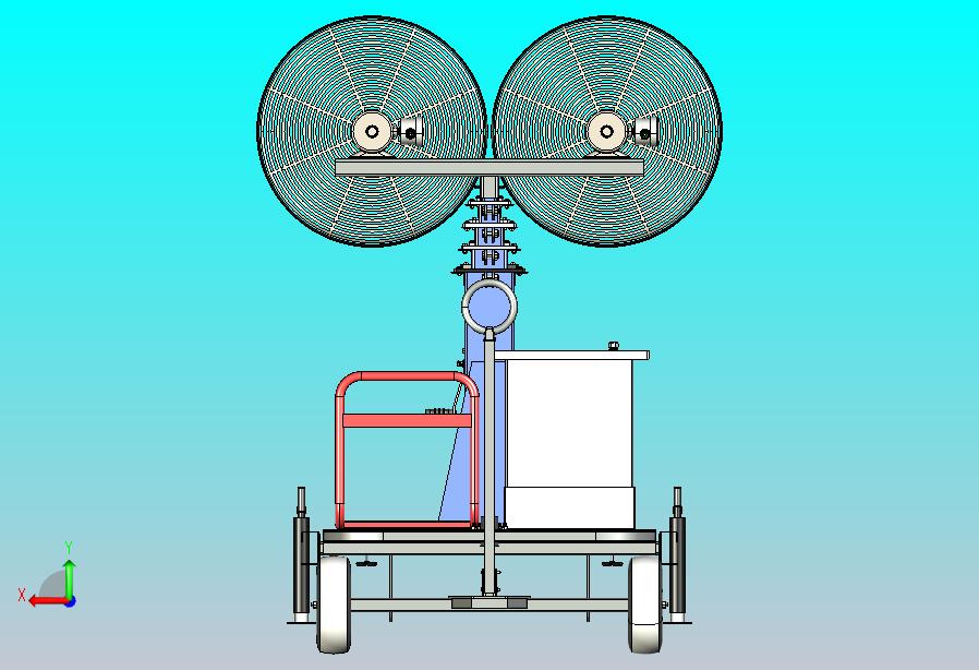推车上的独立双蒸发空气喷雾冷却器，带桅杆- 7'-12' - 8723 CFM - 9kW燃气发电机防爆