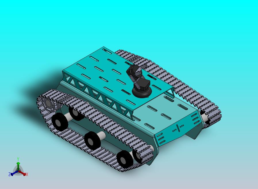 履带车简易结构3D图纸 Solidworks设计