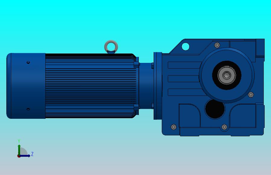 K77底脚轴伸式安装螺旋锥齿轮减速机K77-YBE0.75-6P-135.28-M1-0°-A