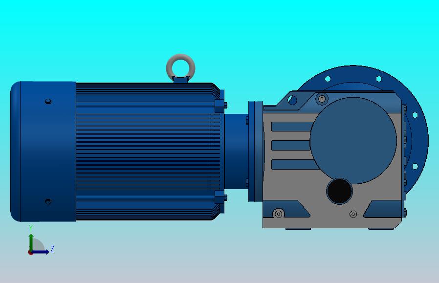 KF97法兰轴伸式安装螺旋锥齿轮减速机KF97-YV30-4P-22.37-M1-0°-A