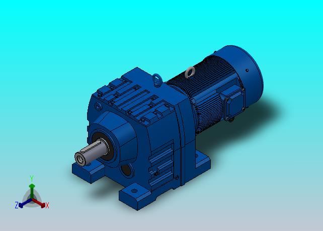 R67底脚轴伸式安装斜齿轮减速机R67-Y0.25-4P-71-M1-0°