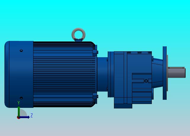 RF27法兰轴伸式安装斜齿轮减速机RF27-Y0.75-4P-80-M1-0°-Φ140