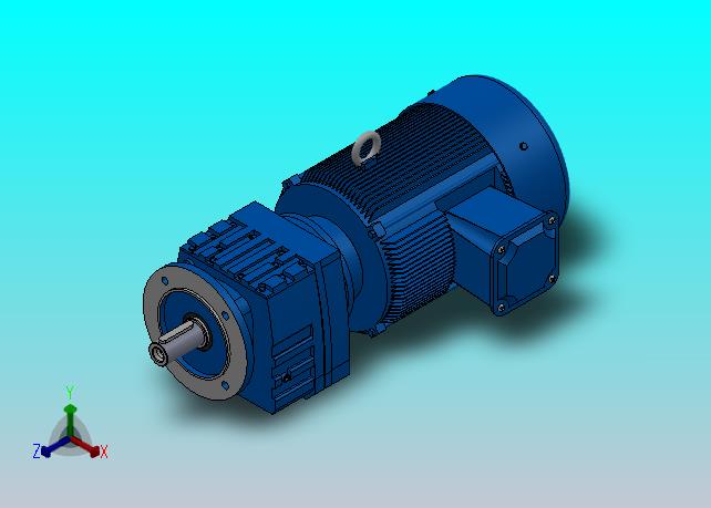 RF27法兰轴伸式安装斜齿轮减速机RF27-Y0.75-4P-80-M1-0°-Φ140