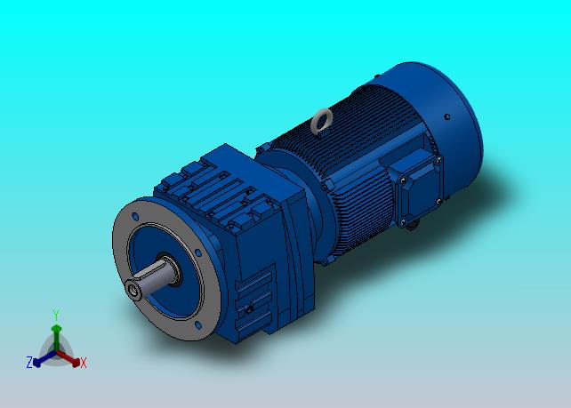 RF37法兰轴伸式安装斜齿轮减速机RF37-Y0.25-4P-71-M1-0°-Φ160
