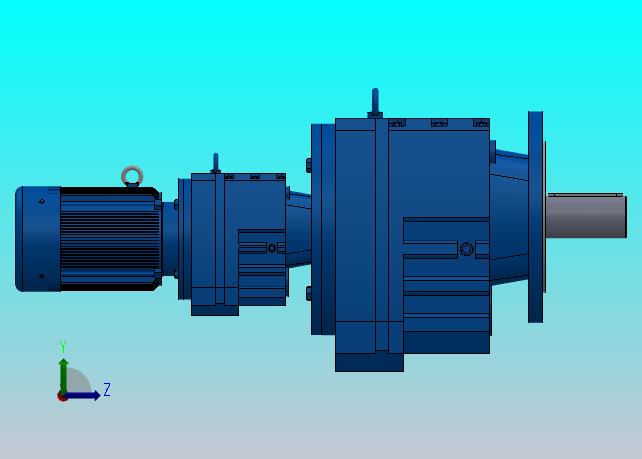 RF107R77法兰轴伸式组合型斜齿轮减速机RF107R77-Y0.55-4P-80-M1-0°-Φ350