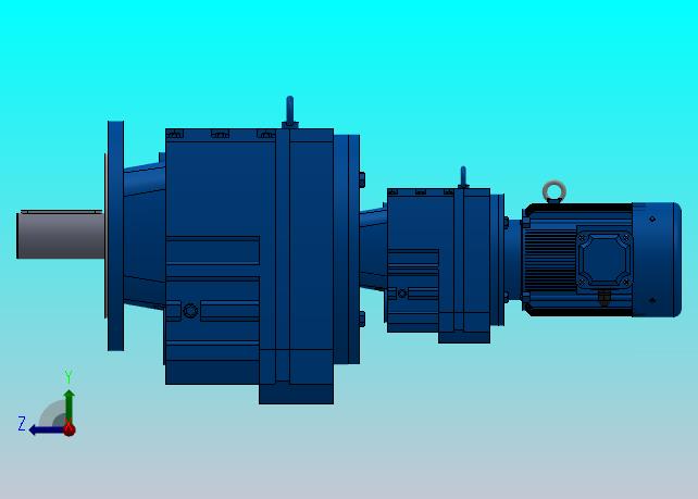 RF107R77法兰轴伸式组合型斜齿轮减速机RF107R77-Y0.55-4P-80-M1-0°-Φ350