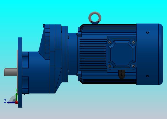 RXF57法兰轴伸式安装斜齿轮减速机RX57-Y0.75-4P-80-M1-0°-Φ200