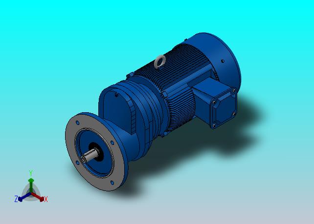 RXF57法兰轴伸式安装斜齿轮减速机RX57-Y0.75-4P-80-M1-0°-Φ200