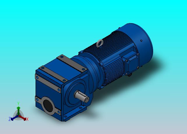 S37底脚轴伸式安装斜齿-蜗轮蜗杆减速机S37-Y0.18-4P-10.27-M1-0°-A+B
