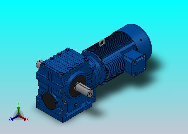 S97底脚轴伸式安装斜齿-蜗轮蜗杆减速机S97-YV15-4P-40.38-M1-0°-A+B