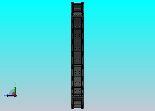 弯曲半径150内高25两侧打开型DB封闭式拖链_DMD25CDBA-25-25-150R-30-A1