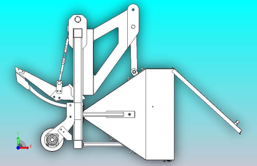 小型拖拉机后置施肥窄结构3D图纸 STEP格式
