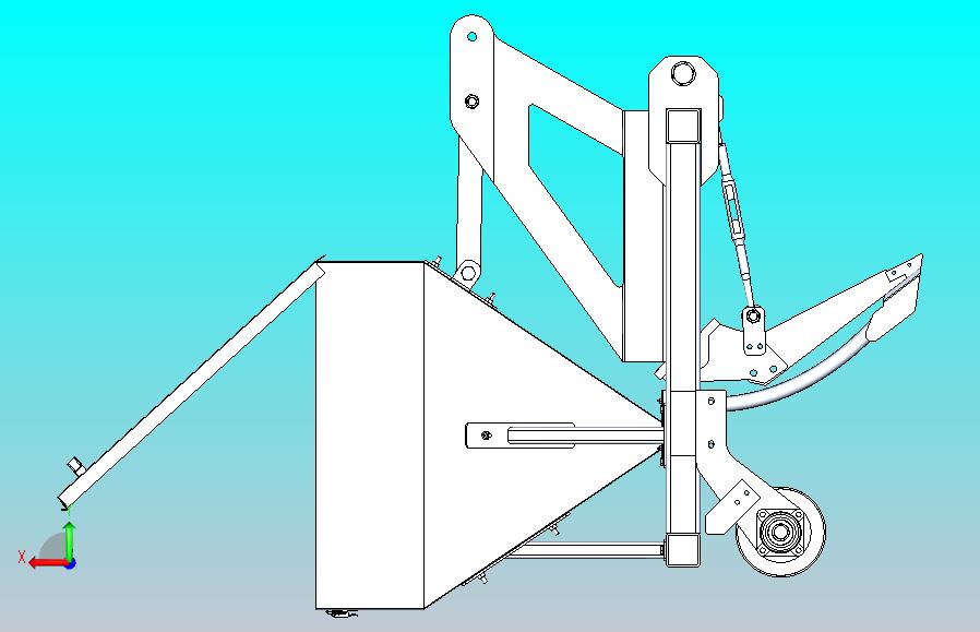 小型拖拉机后置施肥窄结构3D图纸 STEP格式